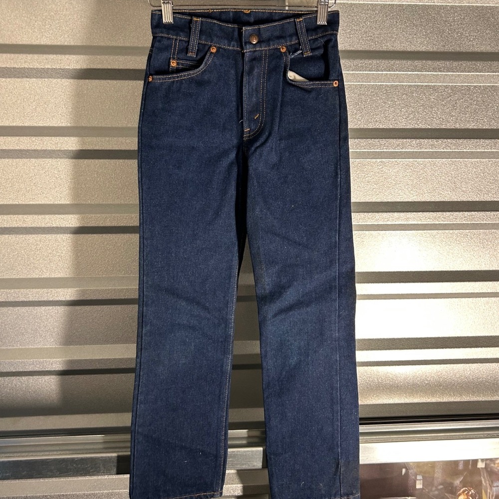 VINTAGE Levis Jeans Kids Slim 14 Blue Orange Tab 418-0914 Made in USA Denim